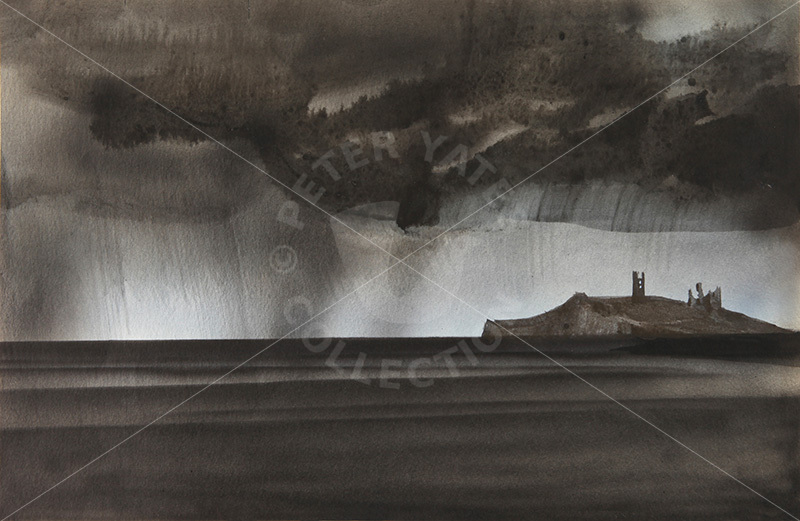 Dunstanburgh Storm, 1956 painting by Peter Yates