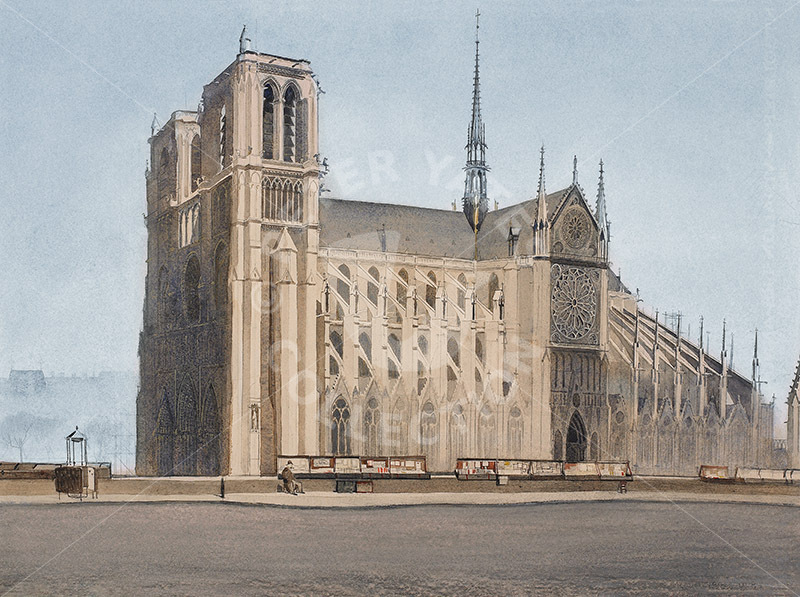 Notre Dame, Paris 1945 painting by Peter Yates